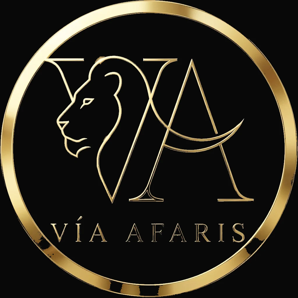 Vía Afaris — símbolo del león y reloj